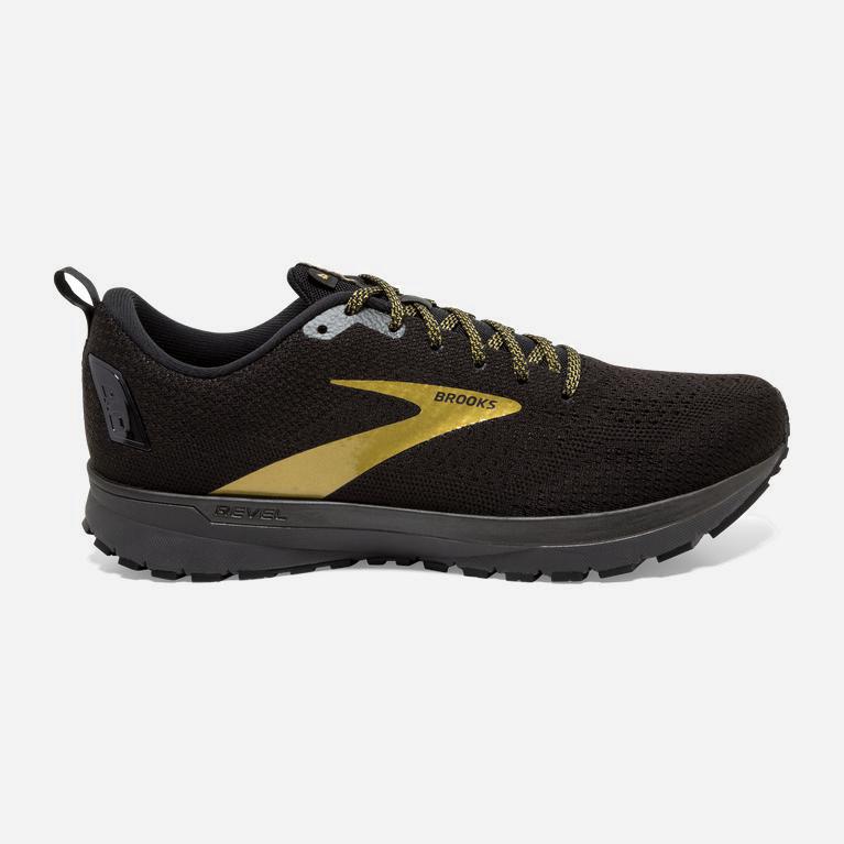 Brooks Revel 4 Israel - Men's Road Running Shoes - Black/Gold (39674-ZTQV)